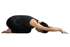 woman in Childs pose yoga asana